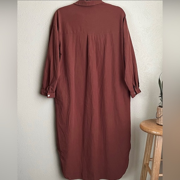 Rust Red Long Sleeve Button Down Maxi Dress - Picture 6 of 6